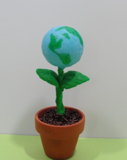 earth day ideas, earth day cupcake, earth day cake pop, earth day treat