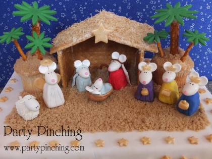 nativity cake, cute nativity cake, christmas cake, cute christmas cake