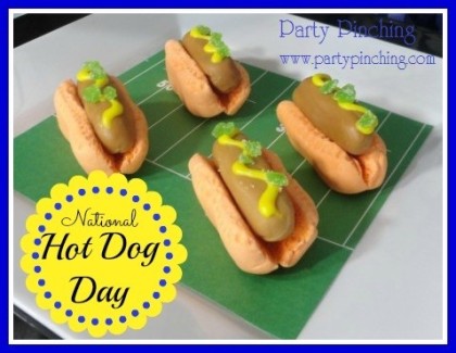 Hot dog candy, Hot dog cupcake toppers, National Hot Dog Day