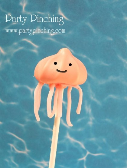 jellyfish pops, jellyfish treat, beach party idea, under the sea party, cute cake pops