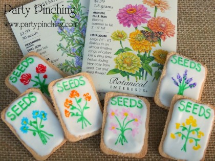 garden cookies, seed packet cookies