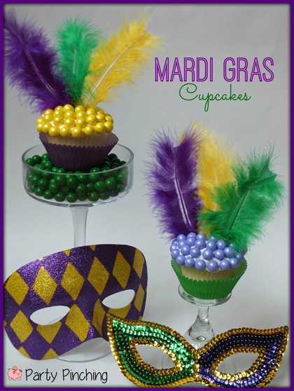 mardi gras cupcake, mardi gras dessert ideas, mardi gras party ideas, mardi gras mask, fat tuesday party ideas