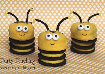bee cookies, bee Oreos, spring Oreos, bee party ideas, spring cookies, easter cookies, easy bee cookies for kids