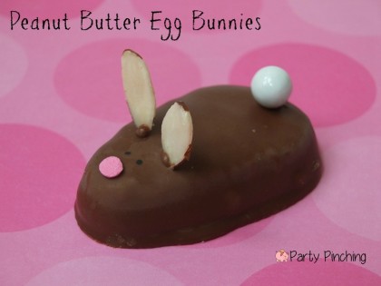 Reese's egg bunnies, Reese's white chocolate eggs, peanut butter bunnies, easy easter dessert ideas, easter treat ideas or kids easter party ideas