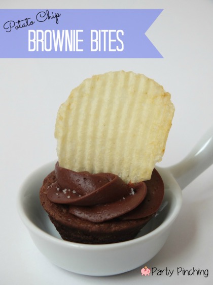 Potato Chip Brownie Bites, Chocolate and potato chips, easy brownies