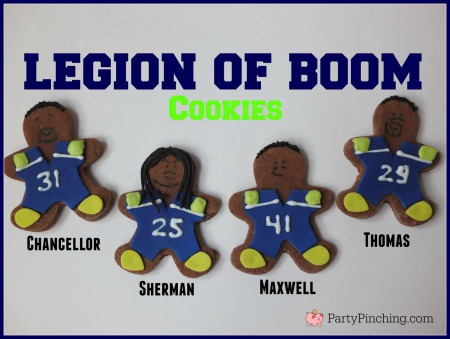 Legion of Boom, #LOB, Seattle Seahawks, Seattle Seahawks cookies, football cookies, football party ideas, Super Bowl party ideas, football dessert ideas