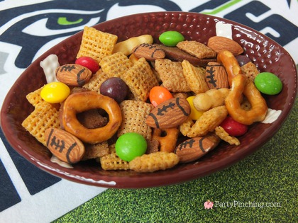 seahawks chex mix, super bowl chex mix, football chex mix