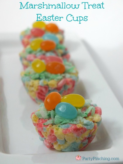 Little Debbie Marshmallow Treats, Marshmallow Easter Egg Cups, Easy Easter Treat ideas, Easter dessert for kids