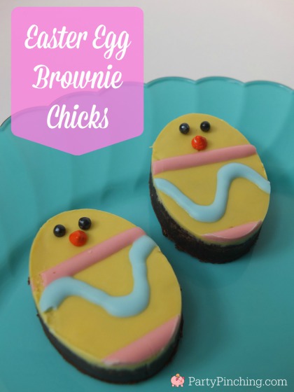 Little Debbie Easter Egg Brownies, Easter Brownie Chicks by Party Pinching, easy Easter dessert ideas for kids
