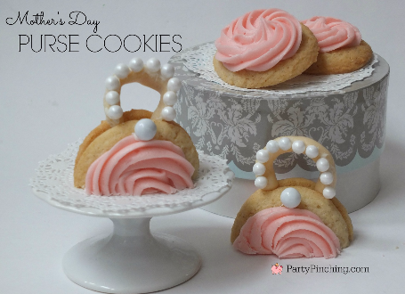 Mother's Day ideas, purse cookies, cute cookies for Mother's Day, Mother's Day brunch ideas, Party with Sweet Treats, Norene Cox