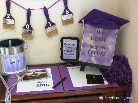 the world is your canvas, graduation open house ideas, art graduation, art party, grad party, graduation party decorations, grad party food, inexpensive grad party pideas